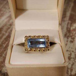 Elliott ring, 18kt gold and .925 sterling w/topaz